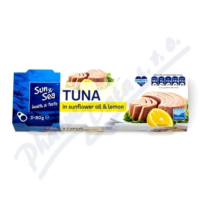 Tuňák ve slunečnic. oleji s citrónem 3x80g Sun&Sea