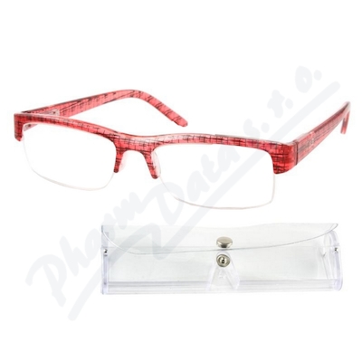 Brýle čtecí +1.50 červeno-černé s pouzdrem