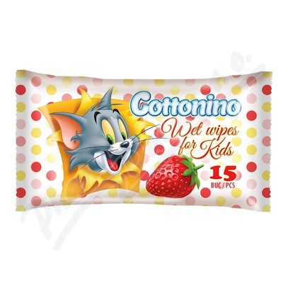 Cottonino Dětské vlhč.ubrousky Tom&Jerry jah.15ks