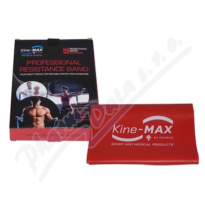 KineMAX Resistance band Posilovací guma červ. 2m