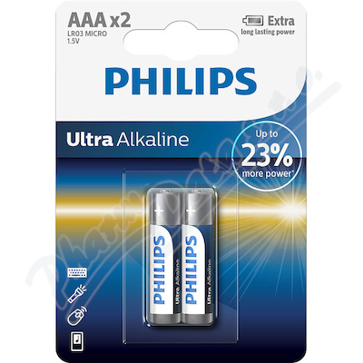 Baterie Ultra Alkaline AAA PHILIPS LR03E2B/10 2ks