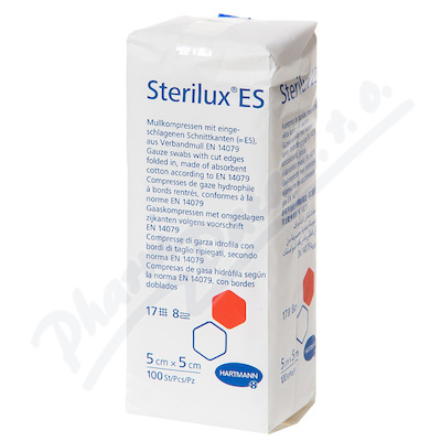 STERILUX Gáza kompr.nester. 5x5cm/100ks 17vl.8vr.
