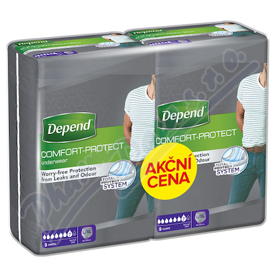 Depend Normal inkontinenční kalhotky muži Duopack L/XL 2x9ks