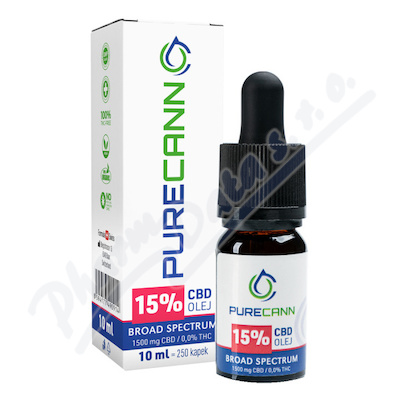 PURECANN 15% CBD olej Broad Spectrum 1500mg 10ml
